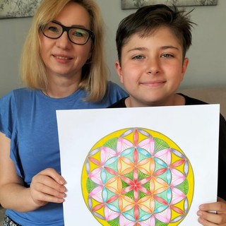 Coloriamo il Fiore della Vita con Valerio e Masha alla Libreria Brivio Due