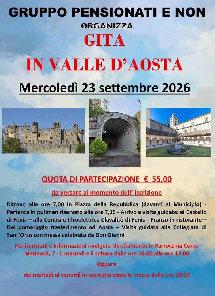 Da Favria alla scoperta della Valle d’Aosta; una giornata tra castelli, energia e spiritualità