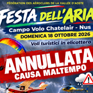 Fénis, annullata per il maltempo previsto la Festa dell’Aria del 18 ottobre