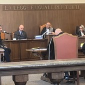 Il vicebrigadiere della GdF, Michele D'Andrea durante la sua deposizione Il vicebrigadiere della GdF, Michele D'Andrea durante la sua deposizione