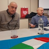 Andrea Grannonico (a sn nella foto) durante il congresso elettivo