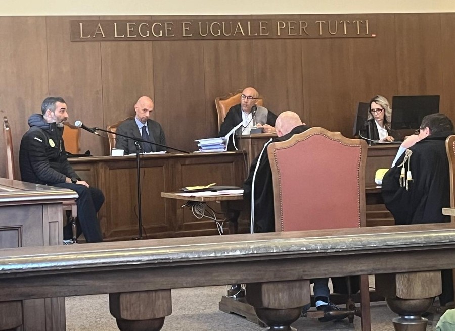 Il vicebrigadiere della GdF, Michele D'Andrea durante la sua deposizione