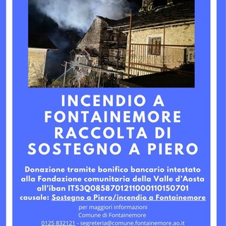 Incendio a Planaz di Fontainemore, raccolta fondi per aiutare Piero a ripartire