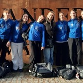 Da sn Lorenzo Bianchi, Matilde Foletto, Maria Venuti, la direttrice dell'Institut Elena Aloisio, Lucia Piatti, Gaia Martinelli, Sofia Maria Barmasse