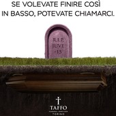 Una delle pubblicità Taffo che, non soltanto a Torino, ha fatto parecchio 'rumore'