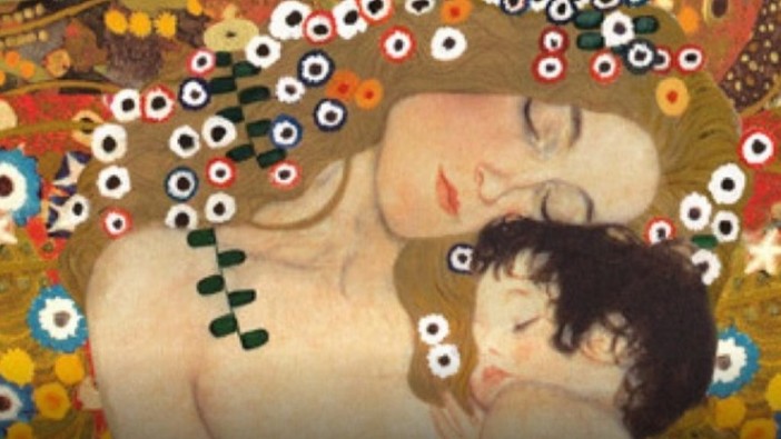 Klimt; Le tre età della donna, Madre e figlio, 1905, olio su tela, Galleria Nazionale d’Arte Moderna, Roma