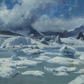 Lago glaciale sul Ghiacciaio di Gorner (1894)