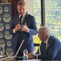 Francesco Lollobrigida e Alberto Zucchi all'incontro di Aymavilles
