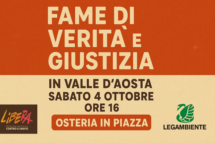 Ad Aosta 'Osteria in piazza' di Libera: menù indigesto di crimini e illegalità Ad Aosta 'Osteria in piazza' di Libera: menù indigesto di crimini e illegalità