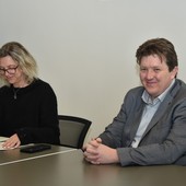 La Sovrintendente Marina Fey e l'assessore Erik Lavevaz