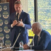 Francesco Lollobrigida e Alberto Zucchi all'incontro di Aymavilles