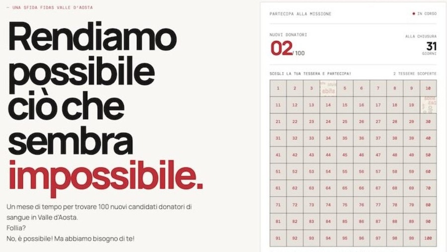 Cento aspiranti donatori in un mese; la sfida della Fidas VdA passa da un mosaico digitale Cento aspiranti donatori in un mese; la sfida della Fidas VdA passa da un mosaico digitale