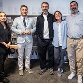 Mine Festival, inaugurazione della mostra 'Voci nascoste': Arianna Arcara, Laurent Vierin, Giangavino Pazzola, Nicole Seris, Alessandro Ottenga (photo credit Roberto Roux-85)