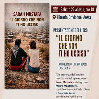 Sarah Mustafa ad Aosta con 'Il giorno che non ti ho ucciso'
