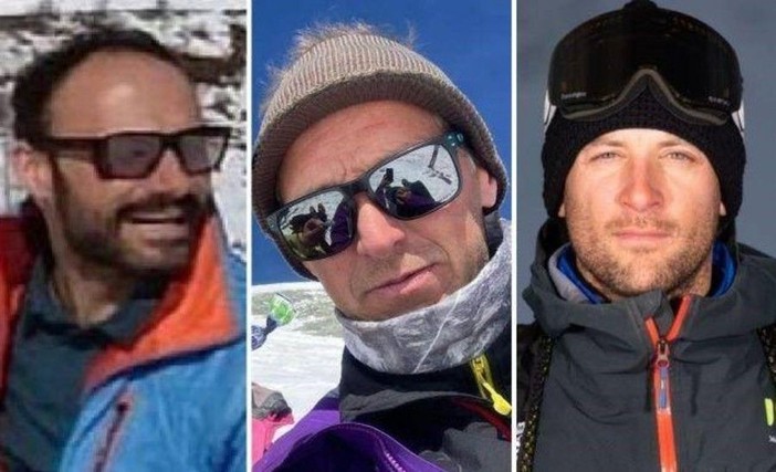 Da sn le vittime Elia Meta, Sandro Dublanc e Lorenzo Holzknecht