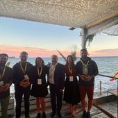 Alcuni dei premiati valdostani insieme alla delegata valdostana di Giovani Coldiretti, Stephanie Anselmet e al direttore di Coldiretti VdA, Elio Gasco