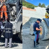 Finanzieri e poliziotti impegnati nei controlli dei cantieri