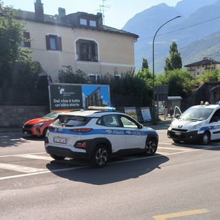 La Polizia locale sul luogo dell'incidente