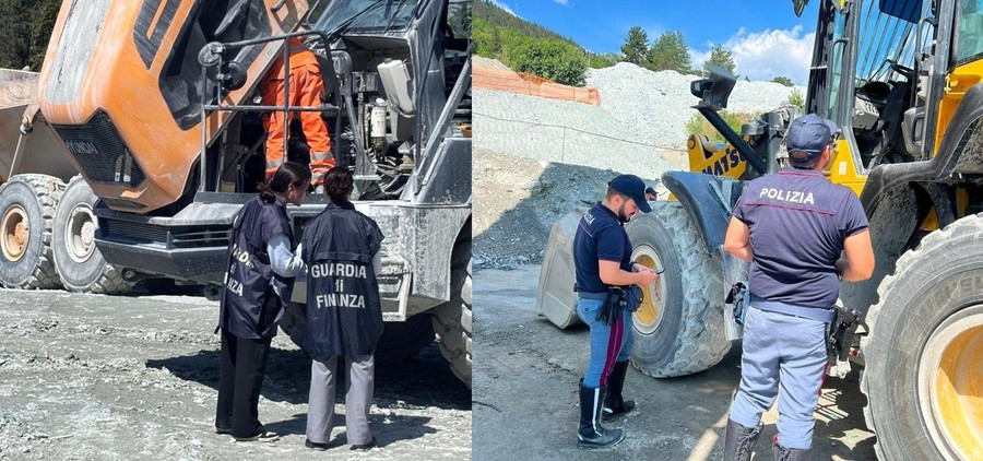 Finanzieri e poliziotti impegnati nei controlli dei cantieri
