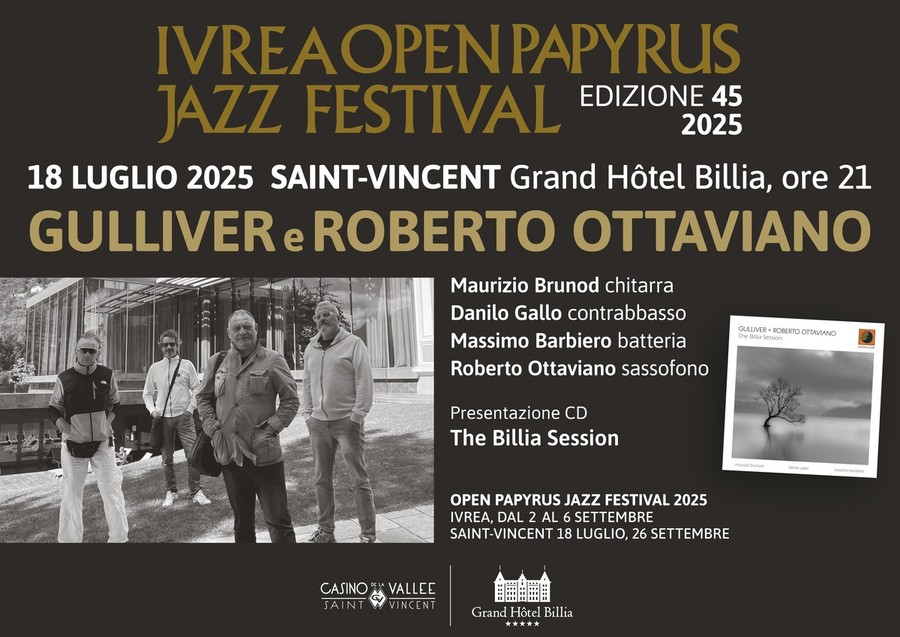 Il G.H.Billia ospita l’apertura e la chiusura dell’Ivrea Open Papyrus Jazz Festival 2025
