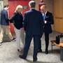 Attesa pre udienza; da il pm Francesco Pizzato, l'ad della Casino spa, Sara Bordet e gli avvocati Maurizio Riverditi e Ascanio Donadio Attesa pre udienza; da il pm Francesco Pizzato, l'ad della Casino spa, Sara Bordet e gli avvocati Maurizio Riverditi e Ascanio Donadio