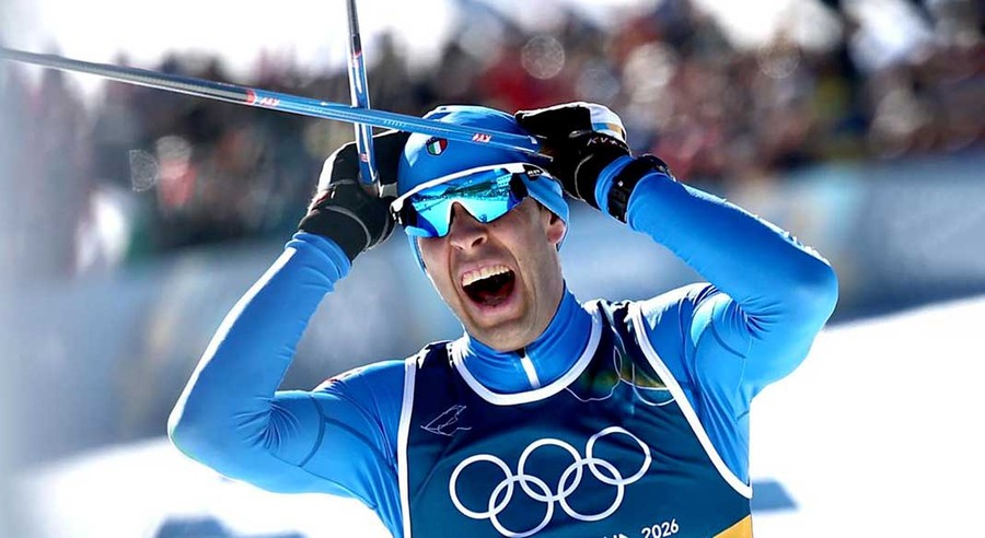 L'esultanza di Federico Pellegrino (photo credit FISI)