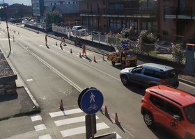 Un tratto di corso Lancieri ad Aosta Un tratto di corso Lancieri ad Aosta