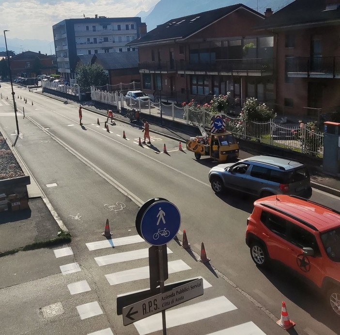 Un tratto di corso Lancieri ad Aosta Un tratto di corso Lancieri ad Aosta