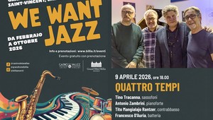 We Want Jazz 2026, terzo appuntamento al G.H. Billia con 'Quattro Tempi' We Want Jazz 2026, terzo appuntamento al G.H. Billia con 'Quattro Tempi'