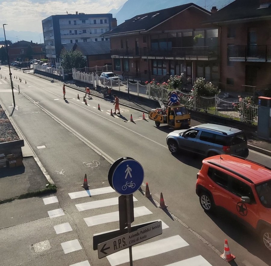 Un tratto di corso Lancieri ad Aosta