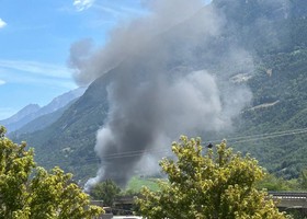 Incendio alla 'Partesa' a Plan Felinaz di Charvensod Incendio alla 'Partesa' a Plan Felinaz di Charvensod
