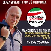Marco Rizzo ad Aosta per presentare 'Una biografia di periferia'