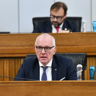 Il riconfermato Presidente della Giunta regionale, Renzo Testolin