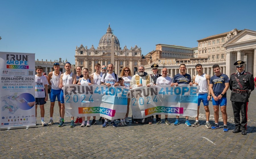 Gli atleti valdostani alla partenza di RUNHOPE