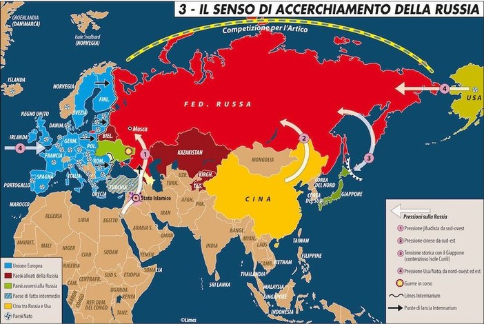 L'accerchiamento della Russia (fonte Limes) L'accerchiamento della Russia (fonte Limes)
