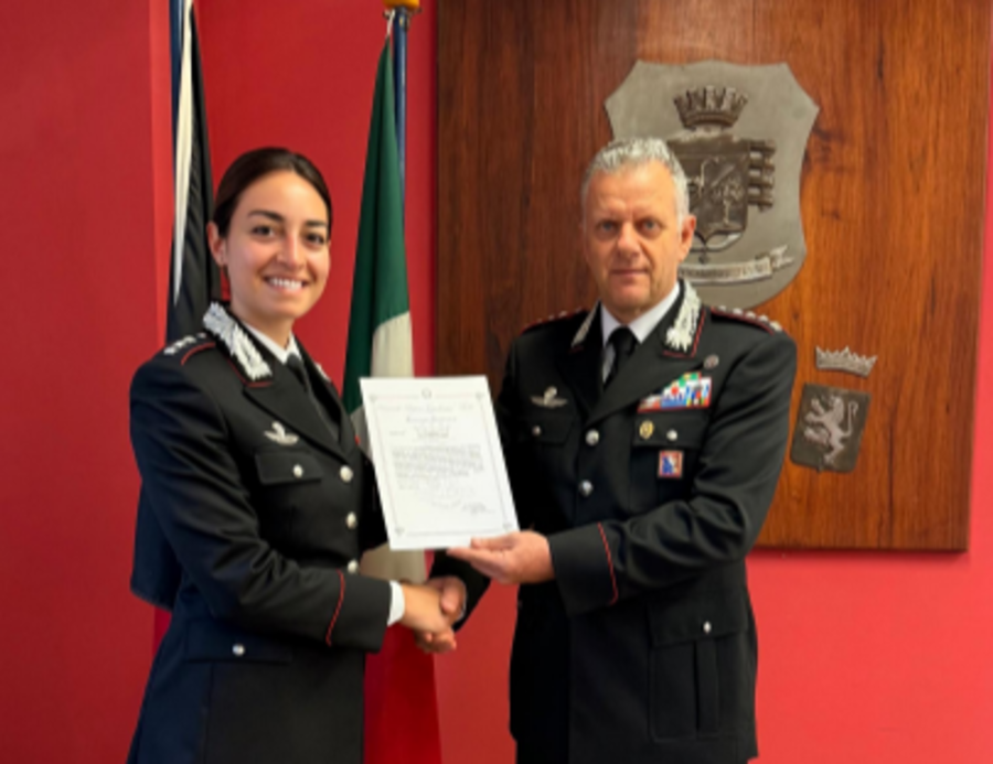 Encomio al capitano della Compagnia CC di Chatillon Chiara Ricciardi