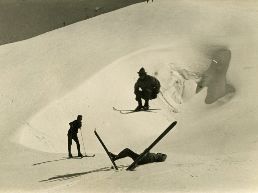 Sci d'epoca a Punta Hellbronner (credit Skyway MTB)