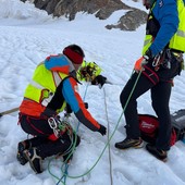 In salvo alpinista caduto in un crepaccio sul ghiacciaio del Lys al Monte Rosa