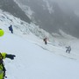 Alpinista caduto in crepaccio vicino al rifugio Gonella al Bianco Alpinista caduto in crepaccio vicino al rifugio Gonella al Bianco