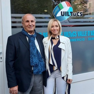 Il segretario uscente, Raffaele Statti e la neo segretaria regionale Laura Martini