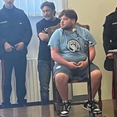 Vincenzo Santone e Francesco Natale nell'aula del tribunale di Aosta