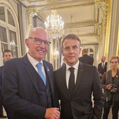 Renzo Testolin avec Emmanuel Macron à l'Elysée