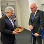 Antonio Tajani insieme al Presidente della Giunta, Renzo Testolin