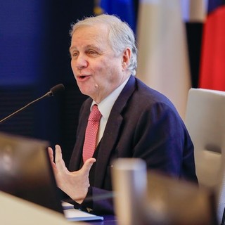 Ignazio Visco durante il suo intervento all'UniVdA (photo credit delle immagini, Moreno Vignolini)