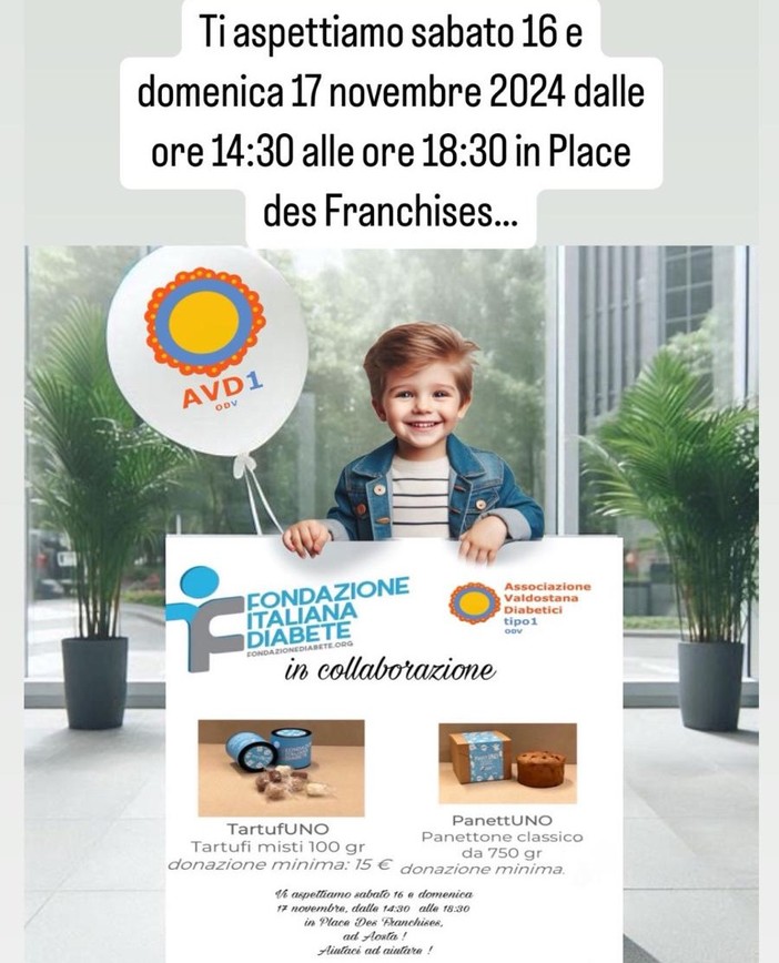 Aosta, in piazza des Franchises i dolci per la lotta al 'diabete 1' Aosta, in piazza des Franchises i dolci per la lotta al 'diabete 1'