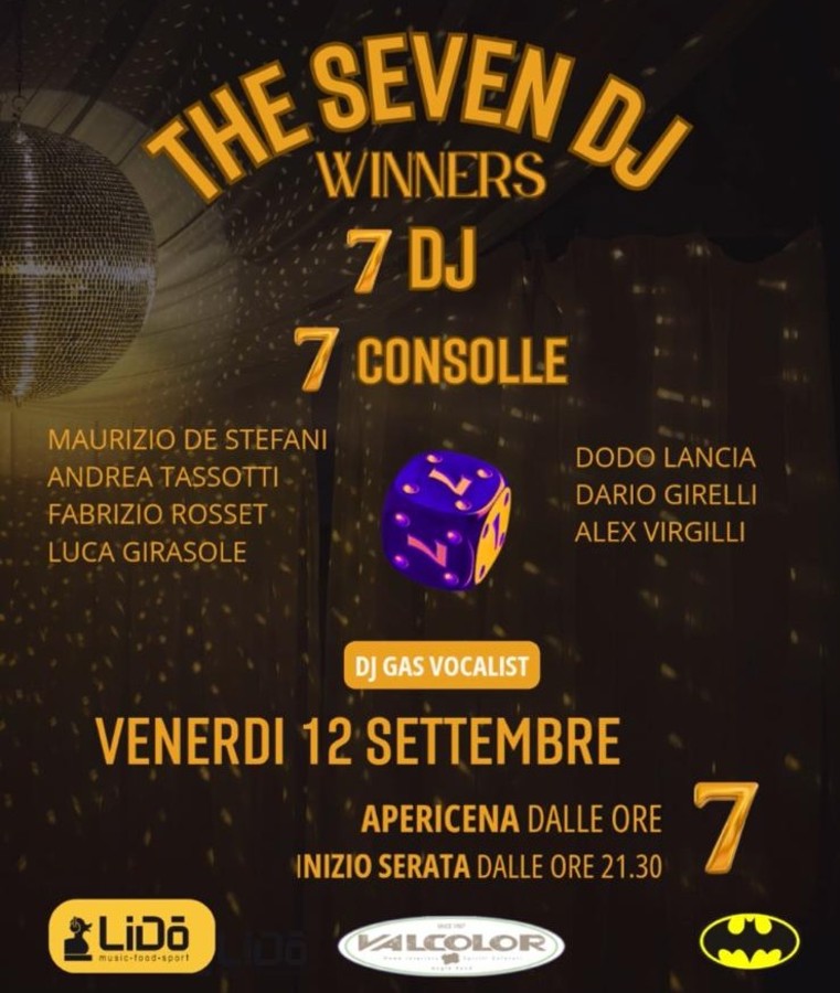 'The Seven dj winners', il 12 settembre al Lidò di Sarre una serata all’insegna del numero 7